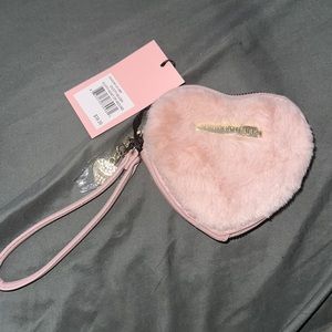 Juicy Couture Fluffy Heart Zip Around
